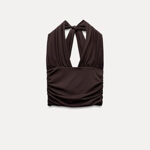 Zara Brown Halter Top